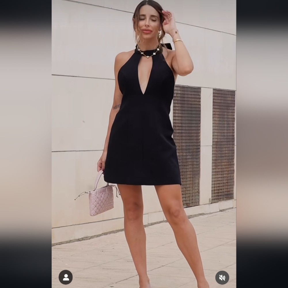 Zara HALTER BOW MINI DRESS - Picture 4 of 16